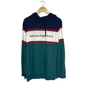American Eagle U.S.A Men’s Multicolored Lightweight Hoodie Shirt Size 2XL